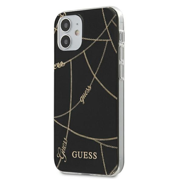 Guess, GUHCP12SPCUCHBK iPhone 12 mini 5,4&quot; schwarz/schwarzes Hardcase Gold Chain Collection