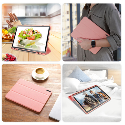 Dux Ducis Domo Öko-Lederhülle mit Ständer für Samsung Tab S9 FE+ – Rosa