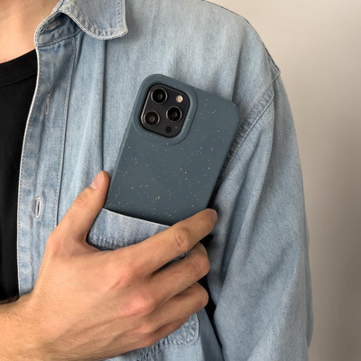 Eco Case case for iPhone 14 silicone degradable cover navy blue