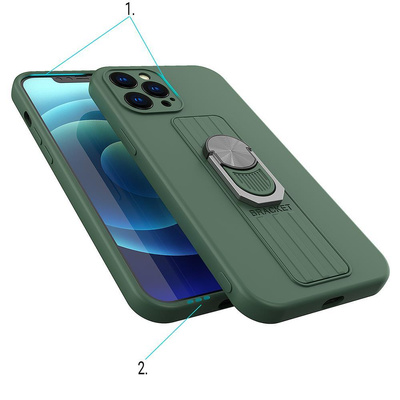Ring Case Silikonhülle mit Fingergriff und Basis für Xiaomi Redmi Note 11S / Note 11 rot