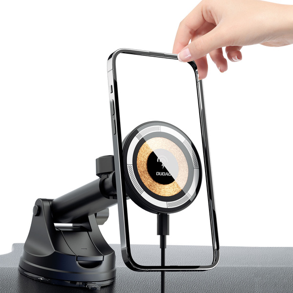 Magnetic holder with MagSafe inductive charger for cockpit/air vent 15W Dudao F12MAX+ - black
