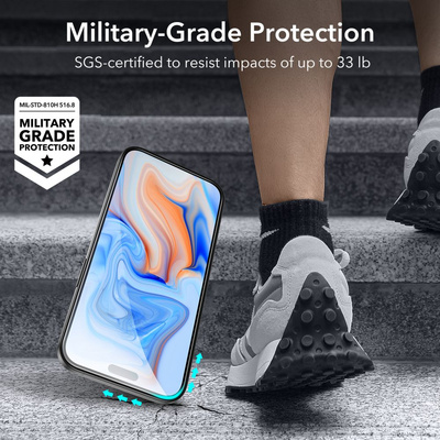 ESR Tempered Glass für iPhone 15 - Schwarz 2 Stk.