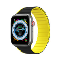 Magnetyczny pasek Apple Watch SE, 8, 7, 6, 5, 4, 3, 2, 1 (41, 40, 38 mm) Dux Ducis Strap (LD Version) - czarno-żółty